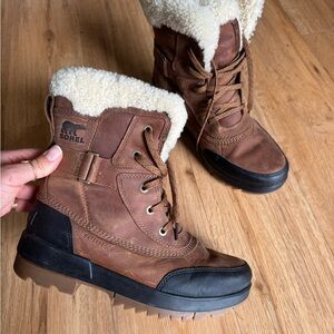 Sorel Tan and Black Winter Boots